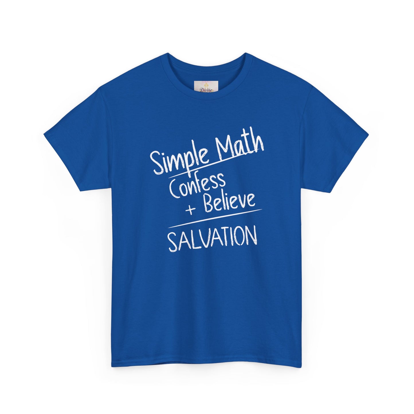 Simple Math of Salvation Men’s T-Shirt – Bold Faith (White Chalk)