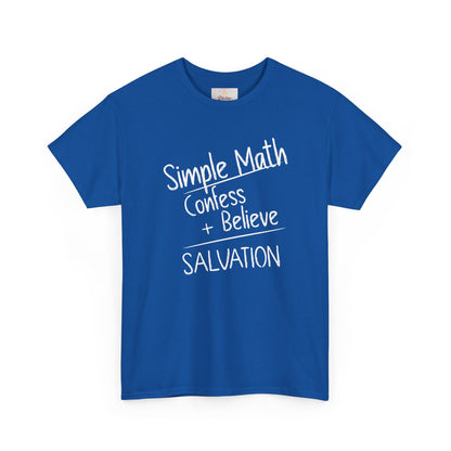 Simple Math of Salvation Men’s T-Shirt – Bold Faith (White Chalk)