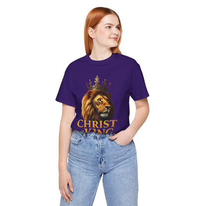 Christ is King Crowned Lion Tee – Inspirational Christian Shirt