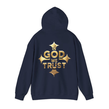 Bold Faith in Gold – “In God We Trust” Christian Women’s Hoodie