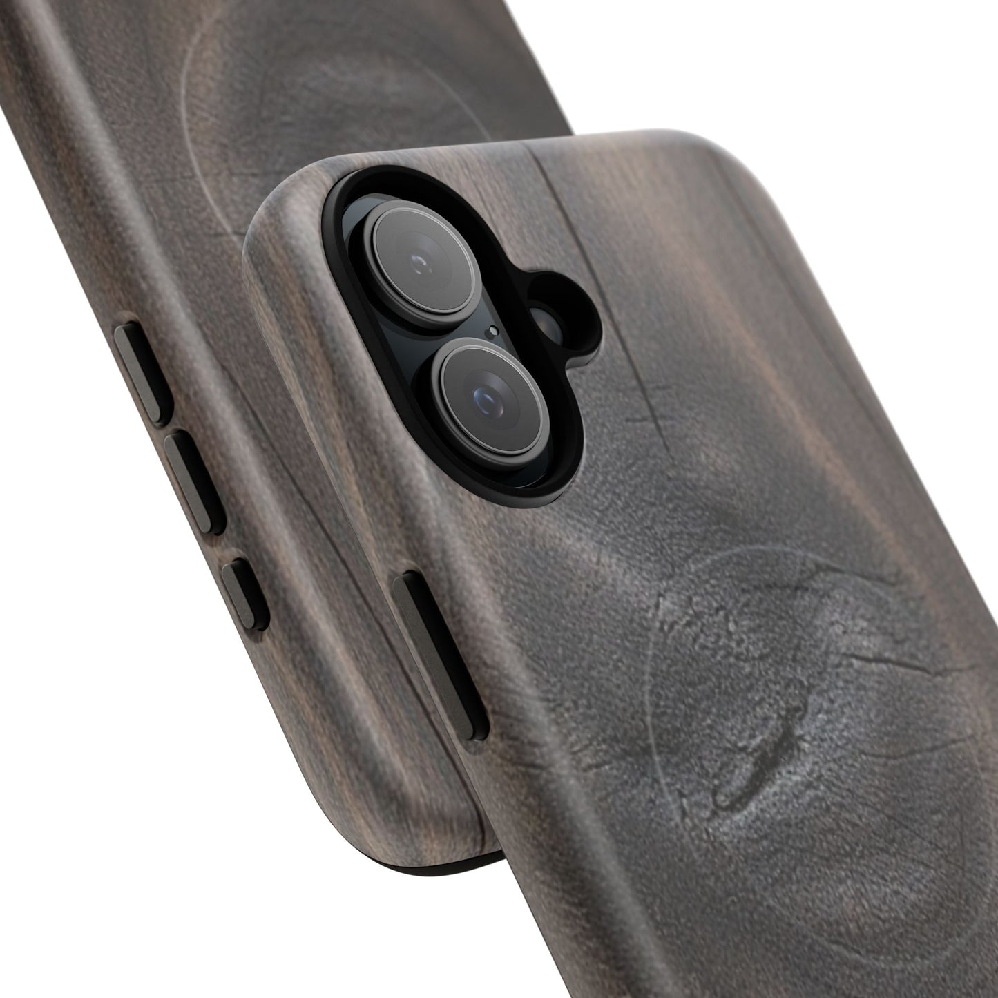 Faith Rooted in Strength – Dark Wood Grain iPhone Magnetic Tough Case