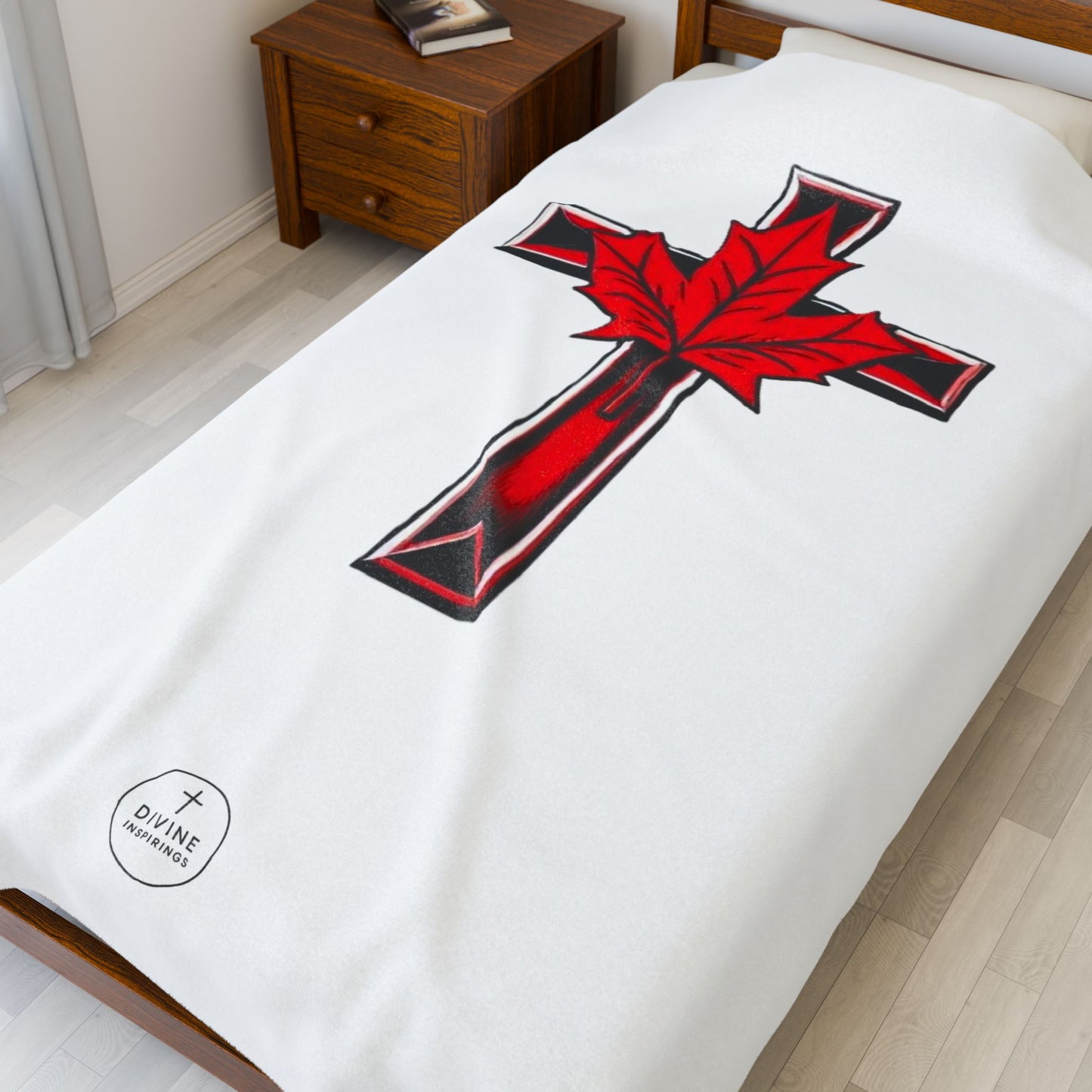 Faith at Heart: Canadian Maple Cross Blanket