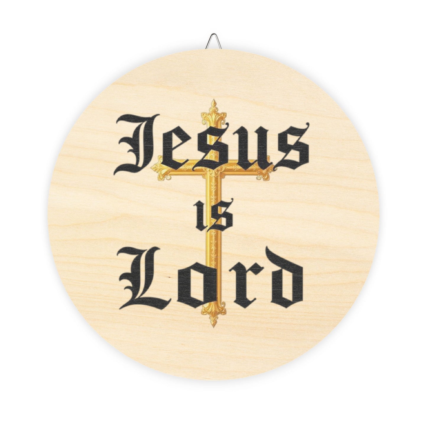 Jesus Is Lord Wall Hanging — Gold Cross Christian Décor