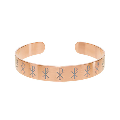 Chi Rho Engraved Cuff Bracelet – Timeless Christian Symbol