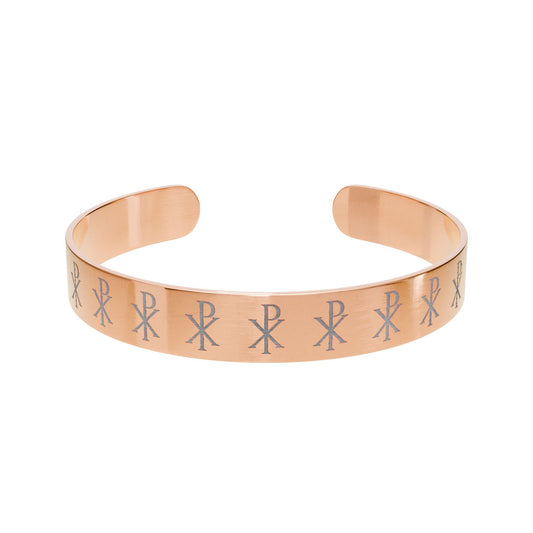 Chi Rho Engraved Cuff Bracelet – Timeless Christian Symbol