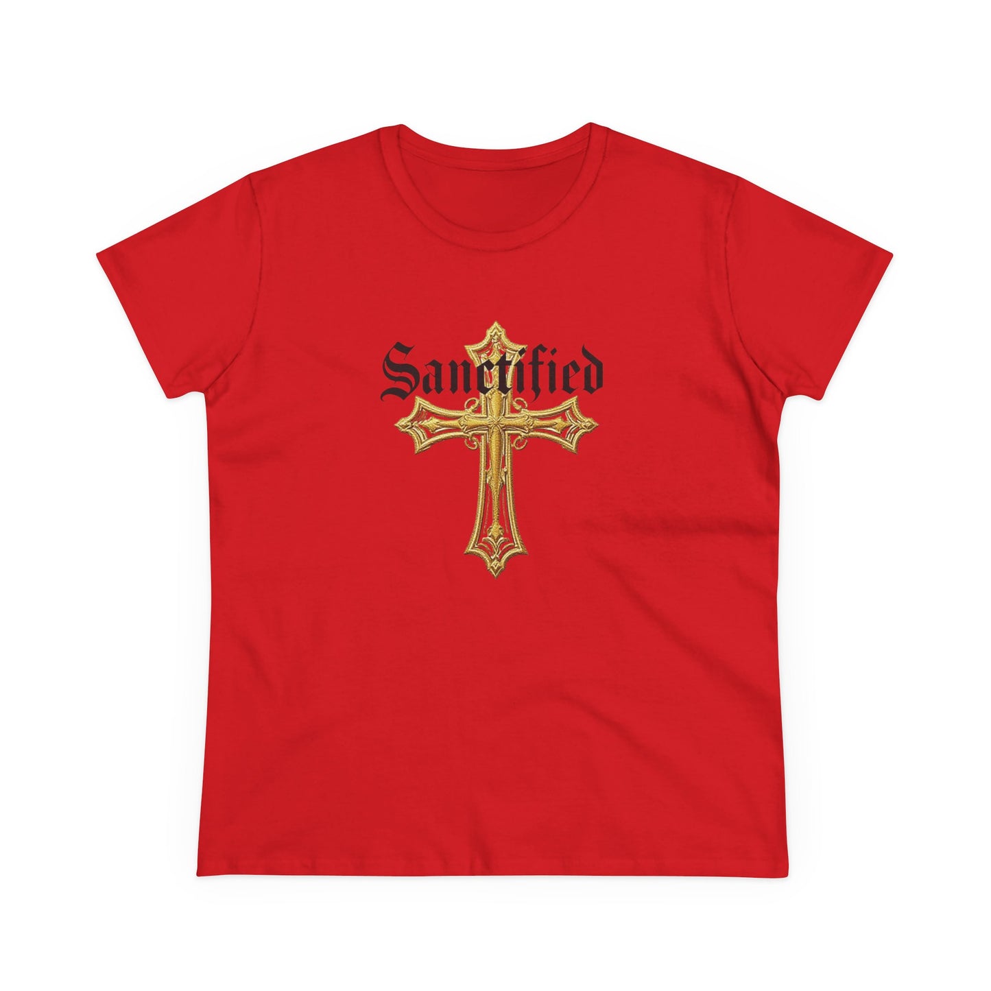 Sanctified Women's Gothic Cross T-Shirt – Faith in Bold Style