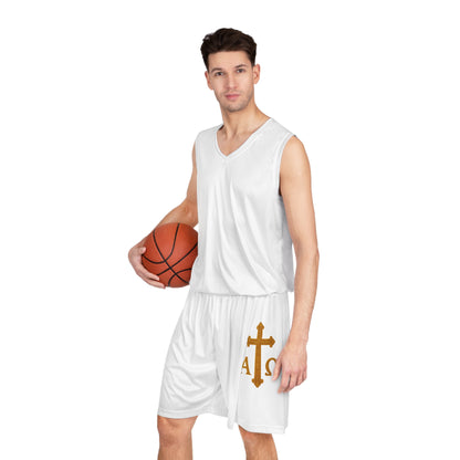 Men’s Alpha & Omega Basketball Shorts – Faith-Inspired Symbolism