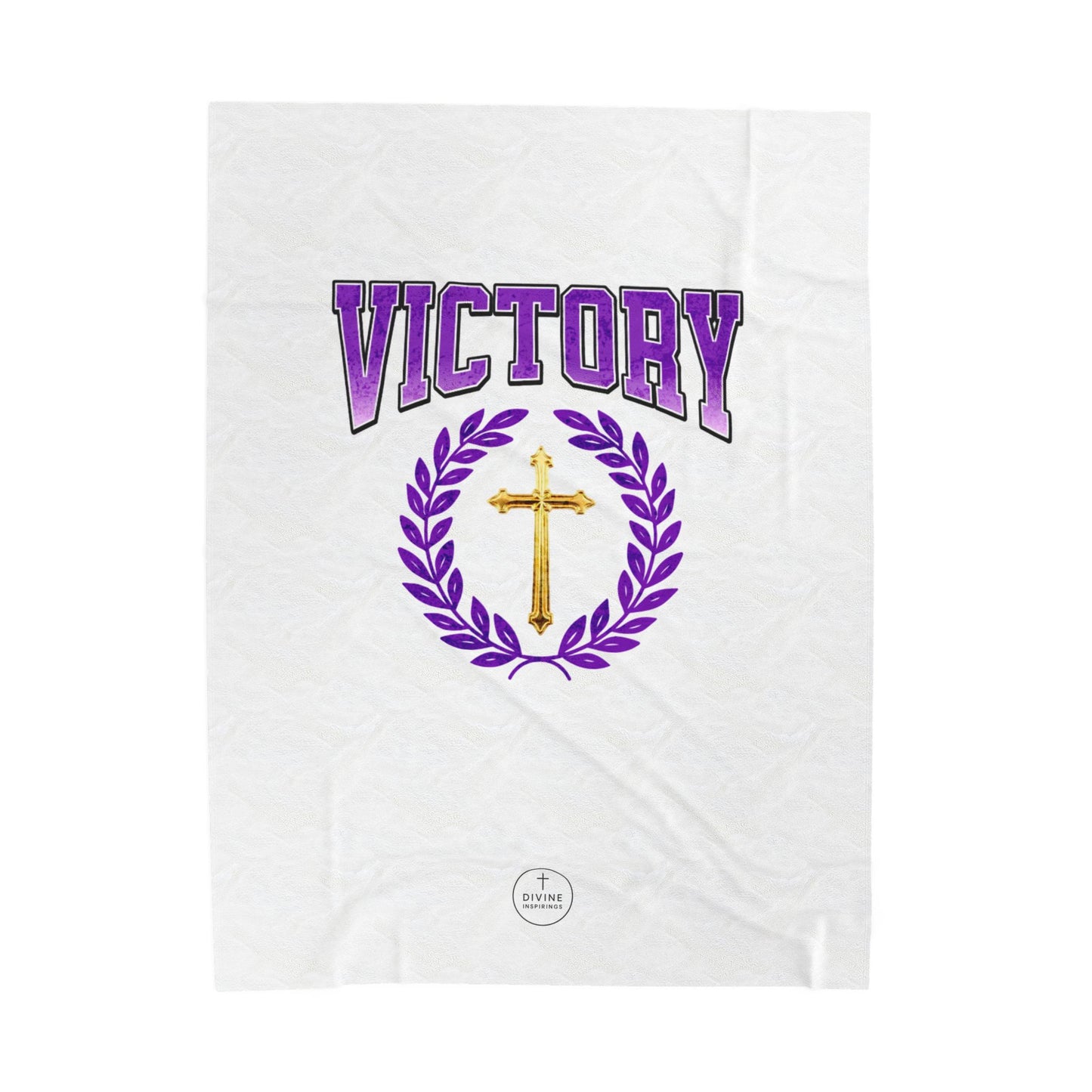 Victory in Christ Plush Velveteen Blanket