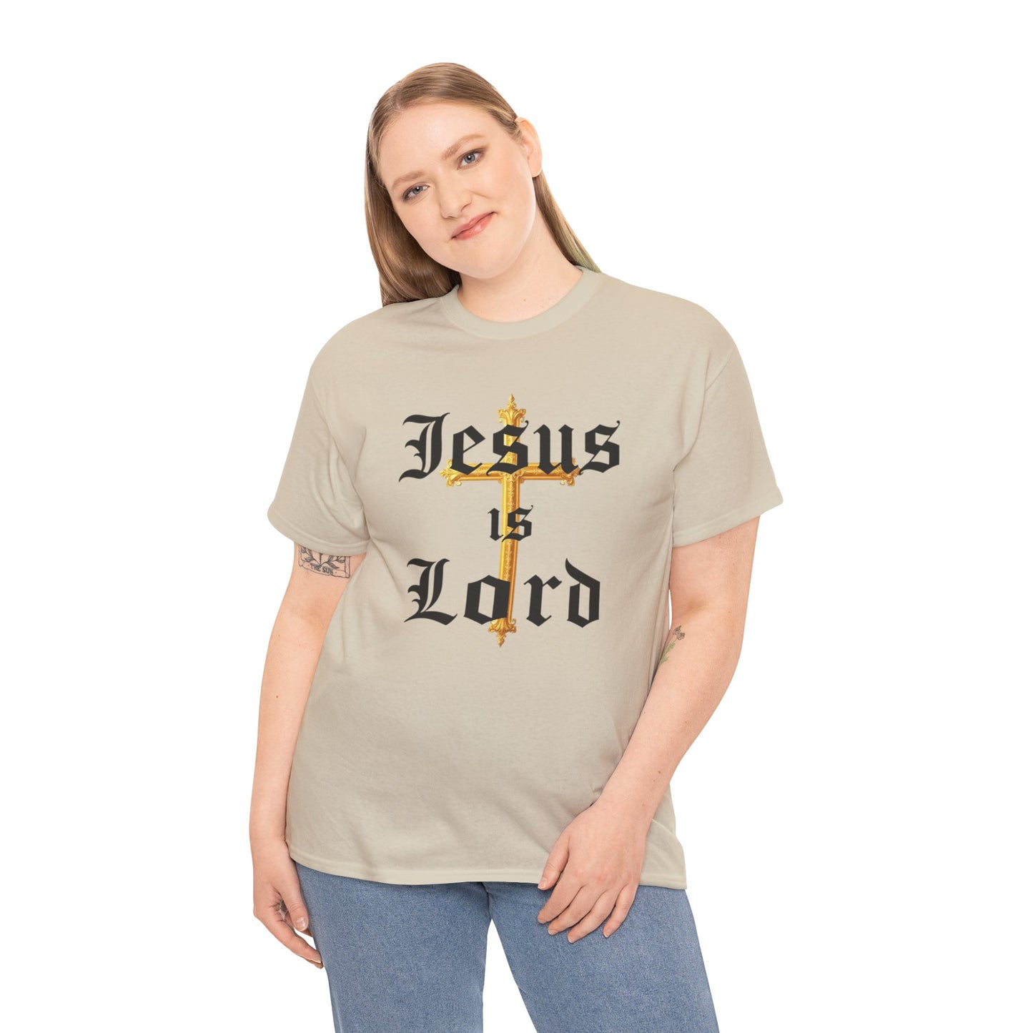 Jesus is Lord with Cross - Women's Christian T-Shirt