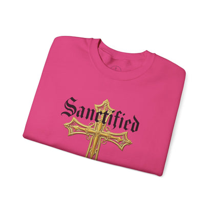 Sanctified Women's Gothic Cross Sweatshirt – Elegant Faith Wear