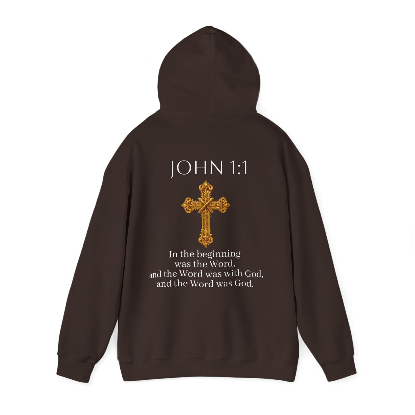 “The Word Eternal” – Women’s Christian Hoodie with White Lettering (John 1:1)