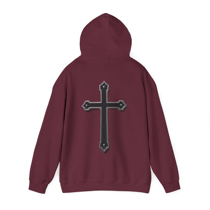 Warrior’s Black Cross Women’s Hoodie – Front & Back Christian Apparel | Ephesians 6:11