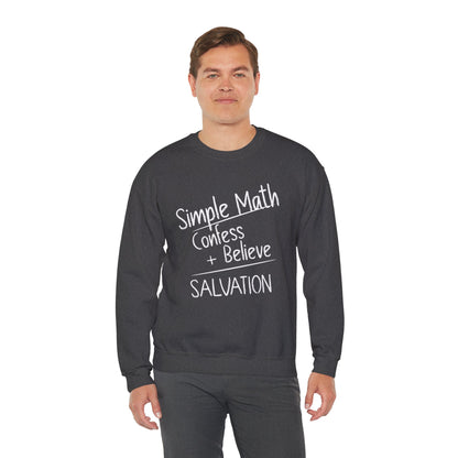 Simple Math Men’s Sweatshirt – Faith Pullover (White Chalk)