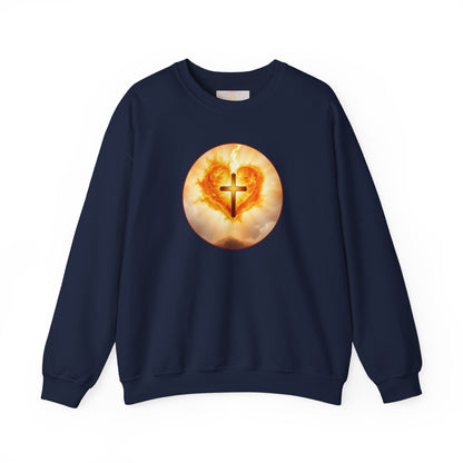 Women’s Sacred Heart Christian Sweatshirt – Symbol of Divine Love Pullover