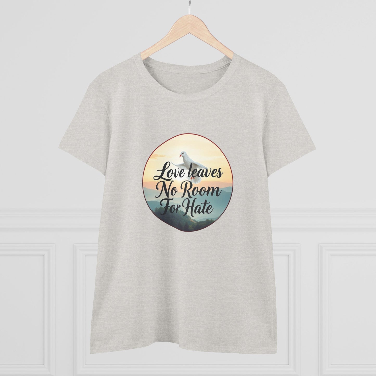 Love Leaves No Room for Hate – Women’s Softstyle Tee of Grace & Compassion