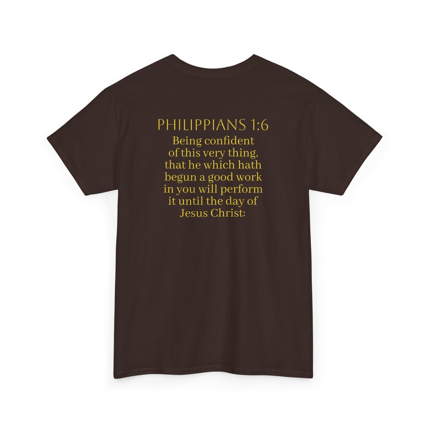 Becoming Men’s Faith Tee – Philippians 1:6 Edition (Light Lettering)