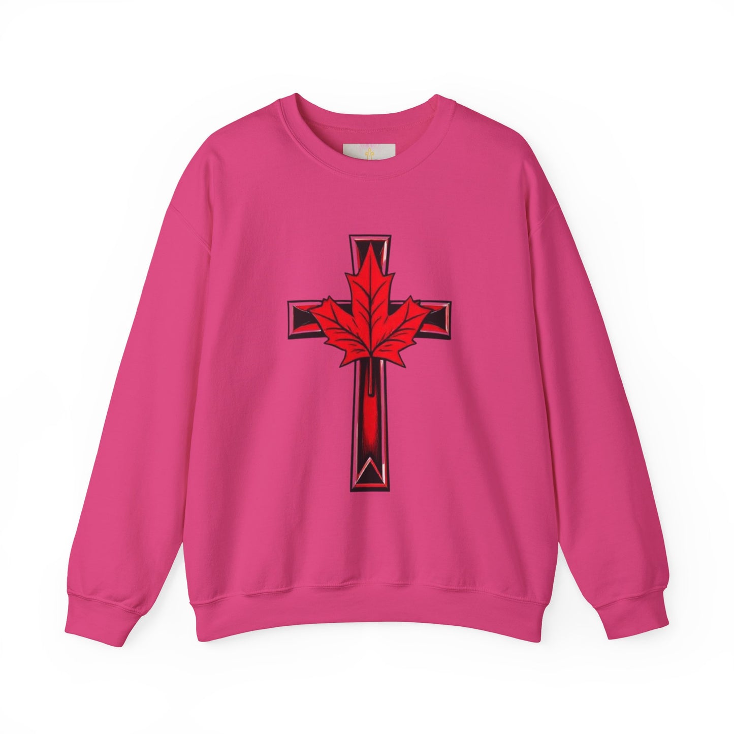 Faith & Flag – Women’s Patriotic Sweatshirt with Cross and Maple Leaf