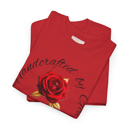 Handcrafted by God (Rose) - Woman's Christian T-Shirt (Dark Lettering)