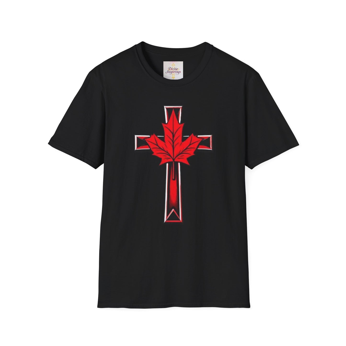 Faith and Freedom – Women’s Christian T-Shirt with Maple Leaf Cross