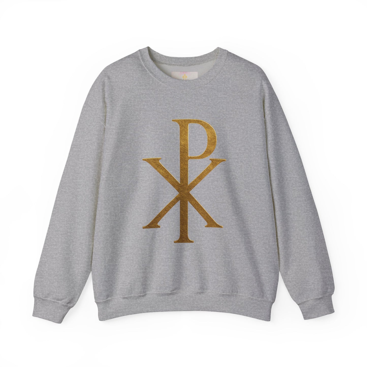 Divine Comfort – Women’s Gold Chi Rho Christian Sweatshirt