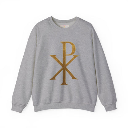 Divine Comfort – Women’s Gold Chi Rho Christian Sweatshirt