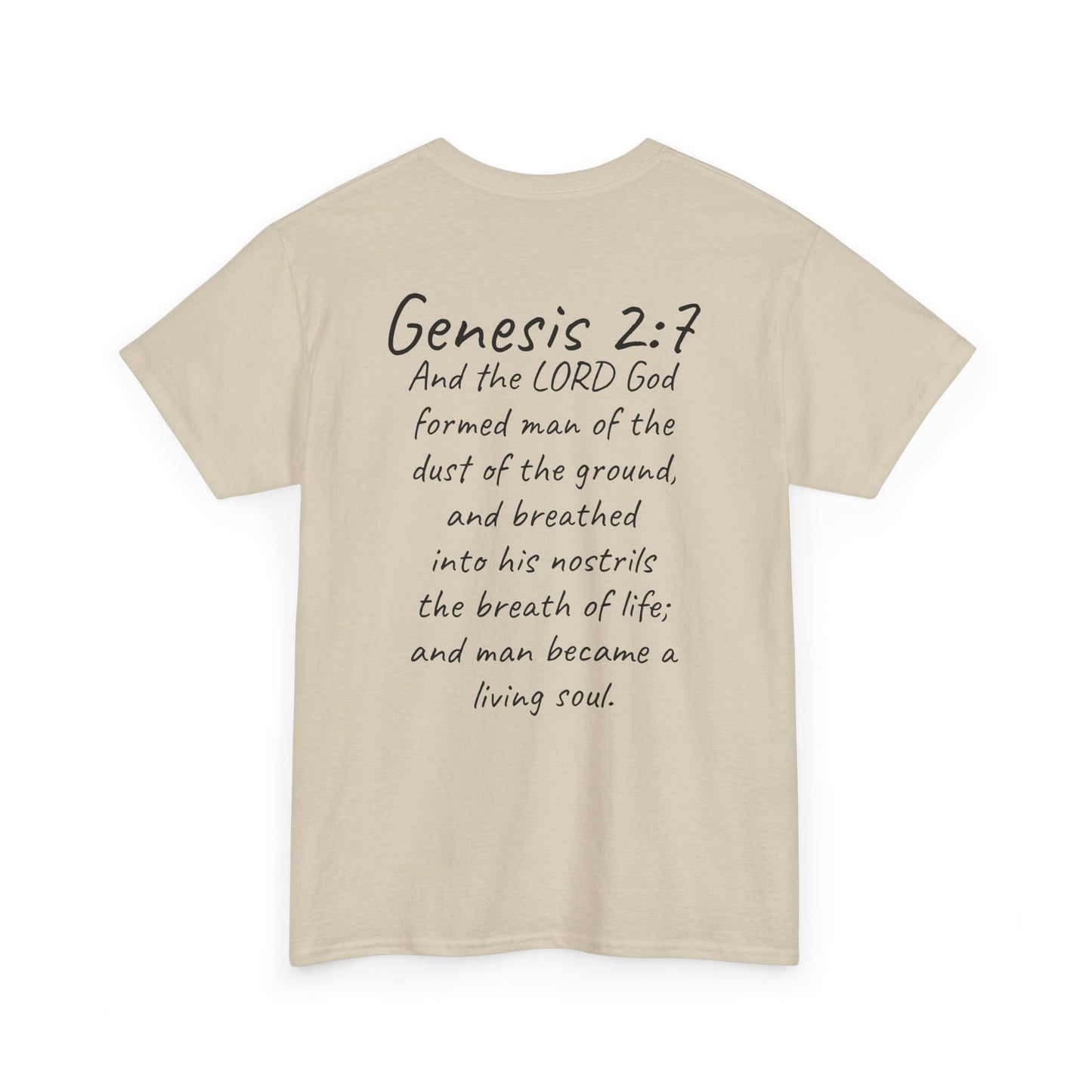 Formed from the Dust | Men’s Christian T-Shirt with Genesis 2:7 (Dark Lettering)