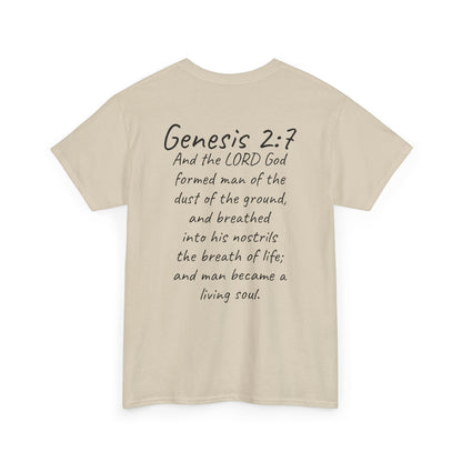 Formed from the Dust | Men’s Christian T-Shirt with Genesis 2:7 (Dark Lettering)