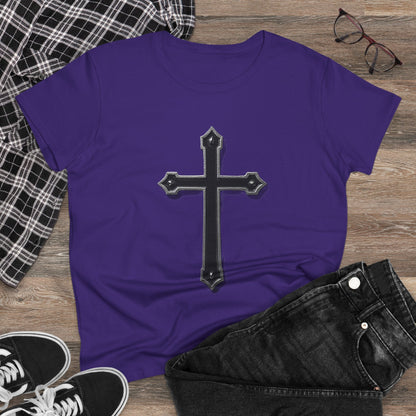 Warrior’s Black Cross Women’s Christian T-Shirt | Ephesians 6:11