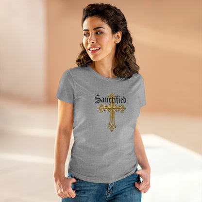 Sanctified Women's Gothic Cross T-Shirt – Faith in Bold Style