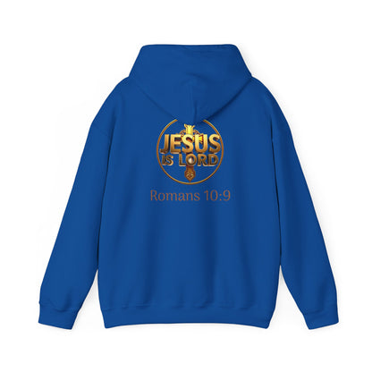 Jesus is Lord - Men's Christian Hoodie with Golden Cross
