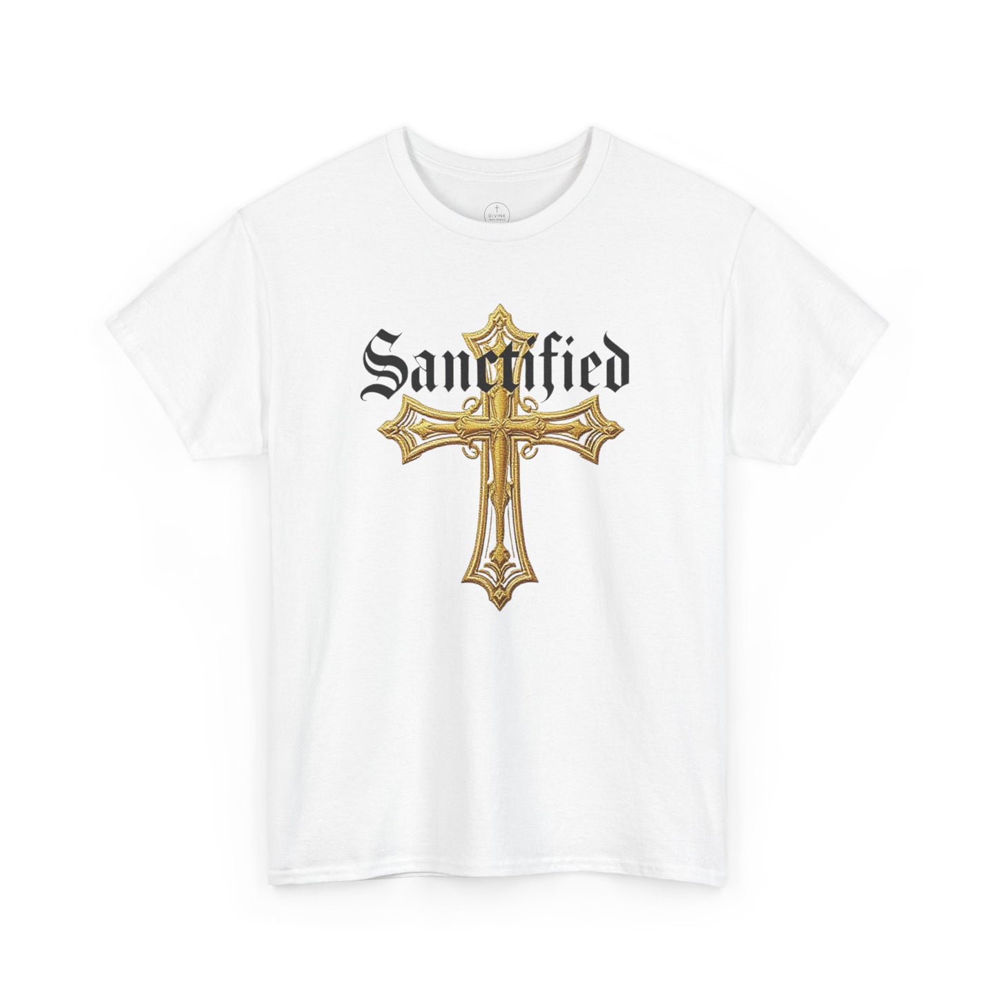 Sanctified Men's Gothic Cross T-Shirt – Faith in Bold Elegance