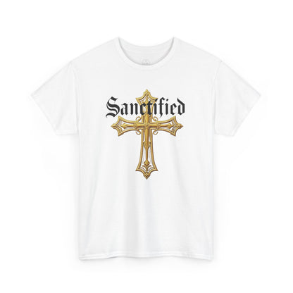 Sanctified Men's Gothic Cross T-Shirt – Faith in Bold Elegance