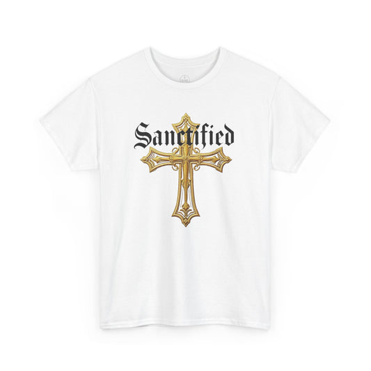 Sanctified Men's Gothic Cross T-Shirt – Faith in Bold Elegance