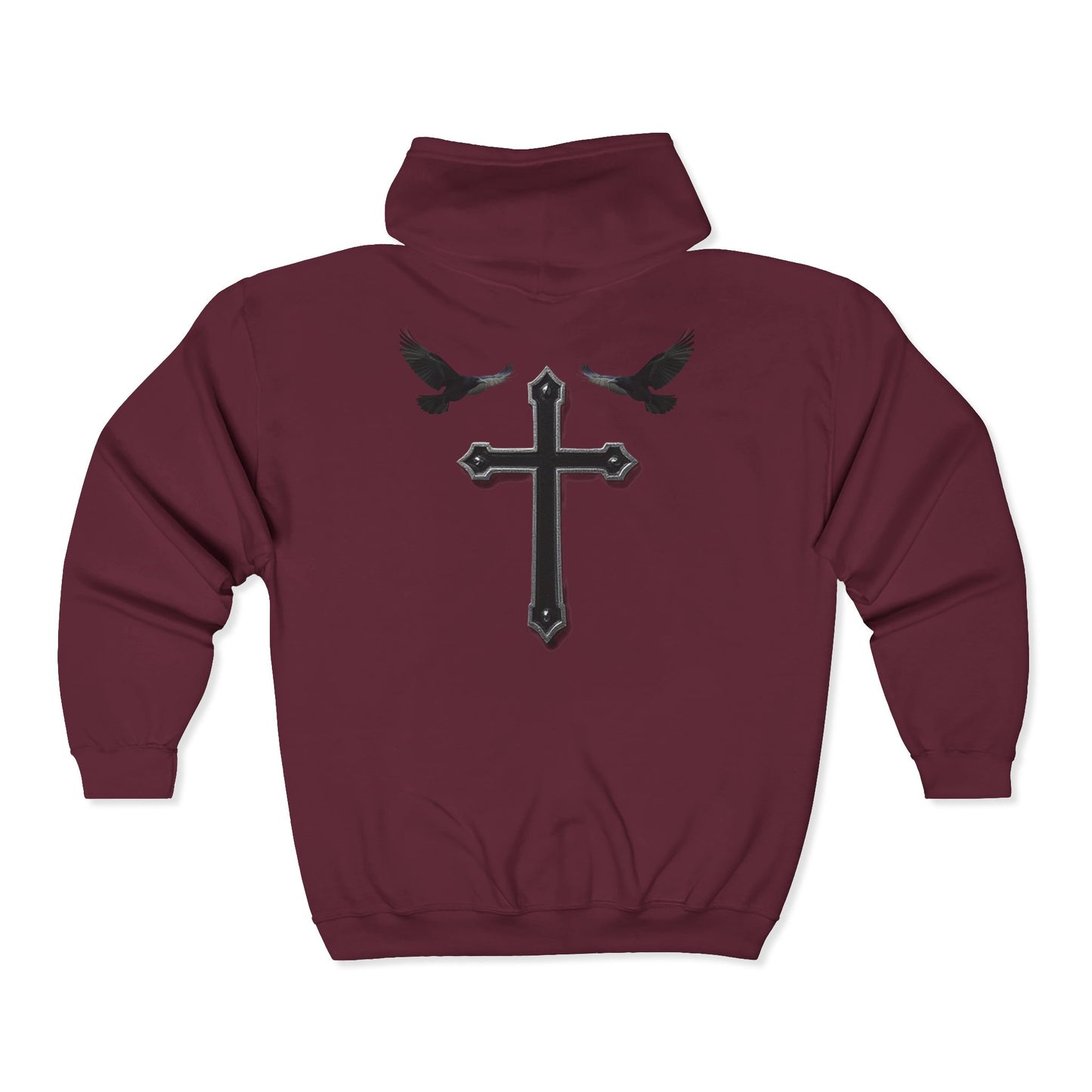 Faithful Watchers” – Cross & Crows Men’s Zip-Up Hoodie