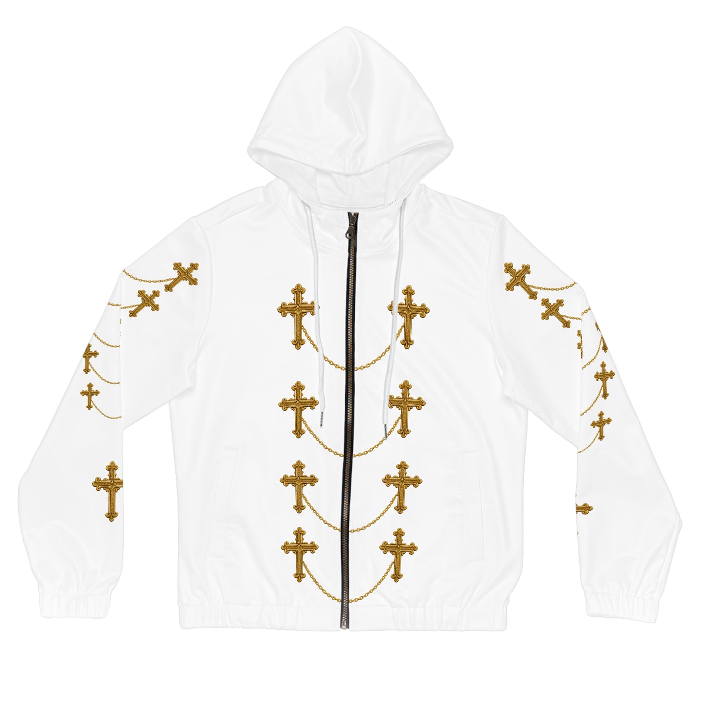 Golden Covenant Zip-Up Hoodie in White - Christian Apparel