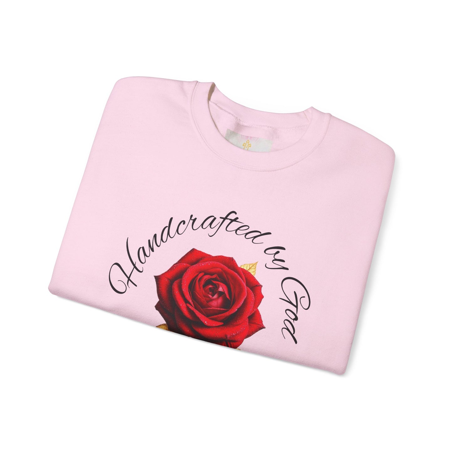 Handcrafted by God Rose Women's Sweatshirt – (Dark Lettering)