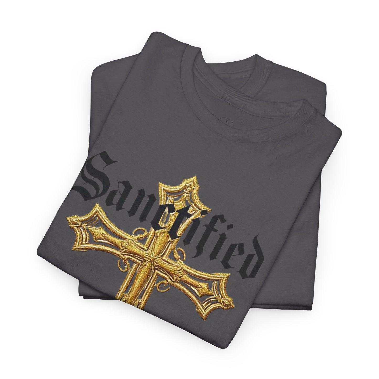 Sanctified Men's Gothic Cross T-Shirt – Faith in Bold Elegance