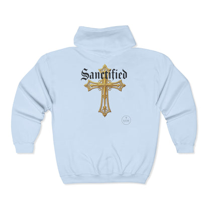 Sanctified Women's Gothic Cross Zip-Up Hoodie – Faith & Comfort