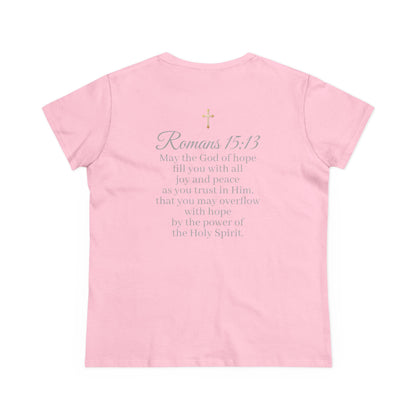 Women’s “Hope” Tee – Inspirational Scripture Design | Romans 15:13