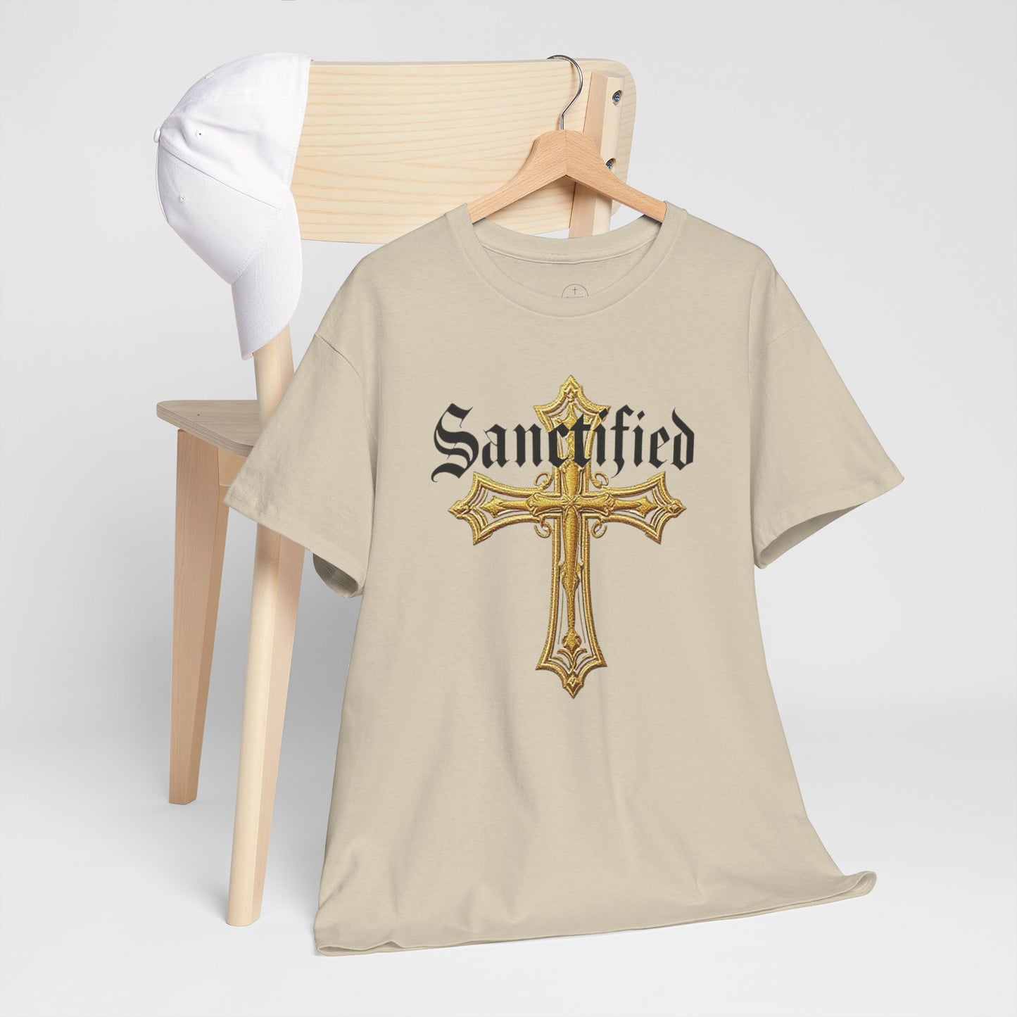 Sanctified Men's Gothic Cross T-Shirt – Faith in Bold Elegance