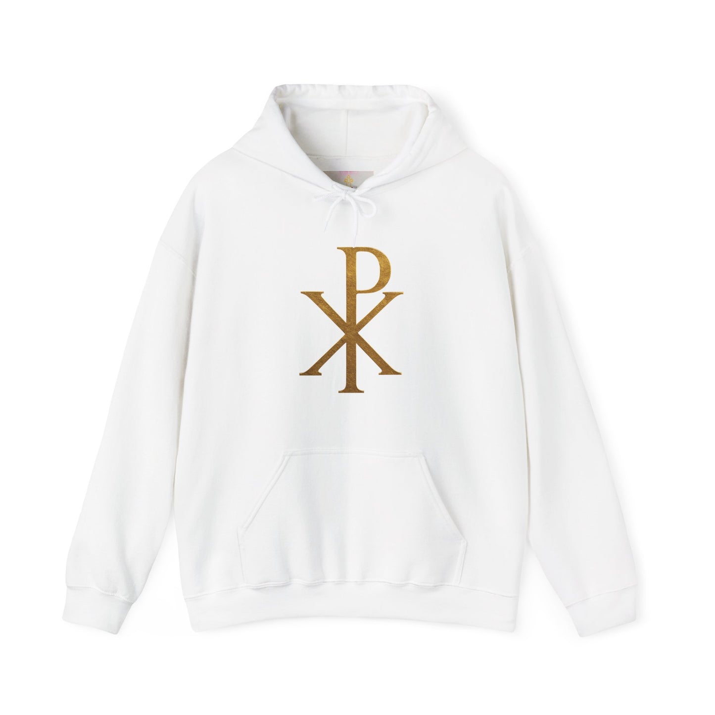 Men’s Christian Hoodie – Gold Chi Rho Symbol of Christ