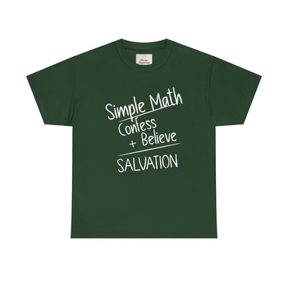 Simple Math of Salvation Women’s Christian T-Shirt (White Chalk)