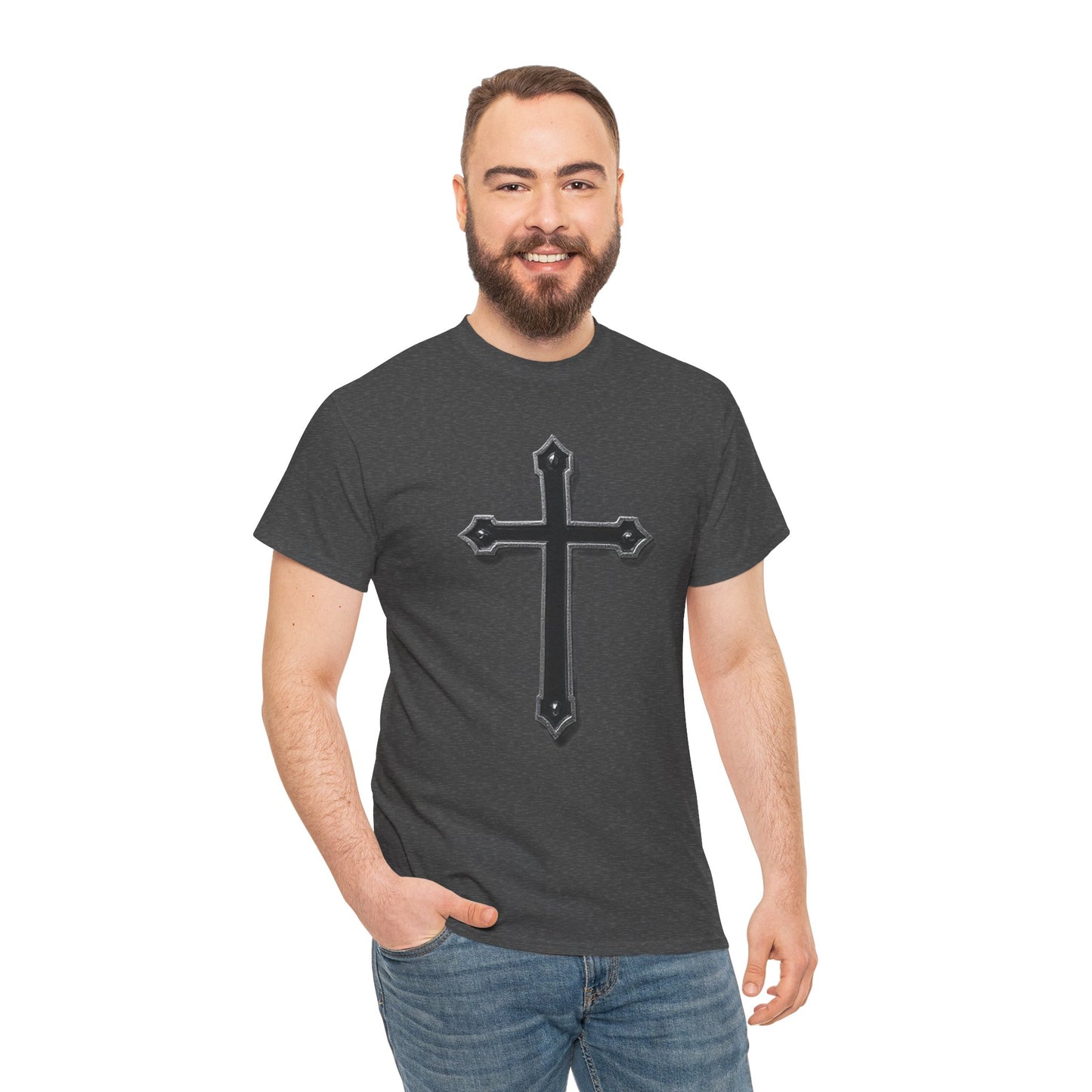 Warrior’s Cross Men’s Christian T-Shirt – Black Cross | Ephesians 6:11