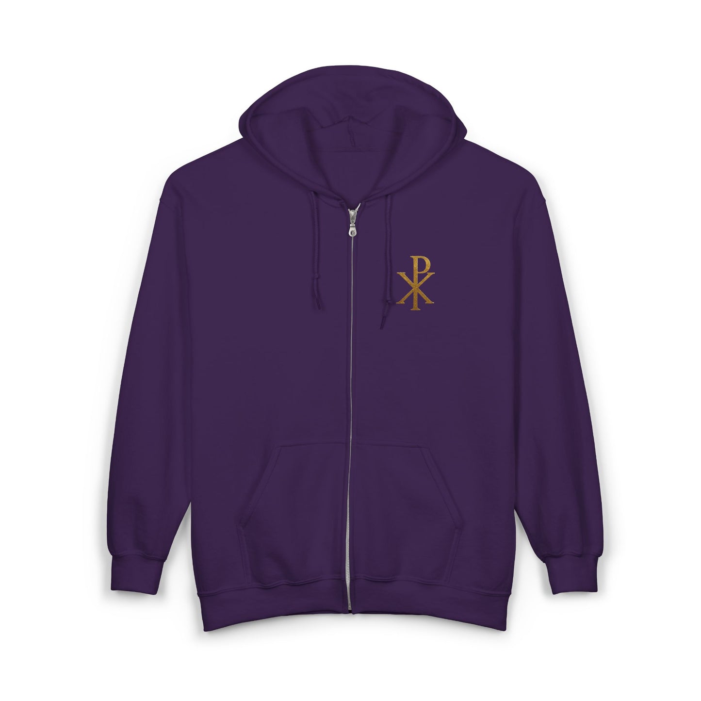 Men’s Chi Rho Zip-Up Hoodie – Comfortable Faith-Inspired Style