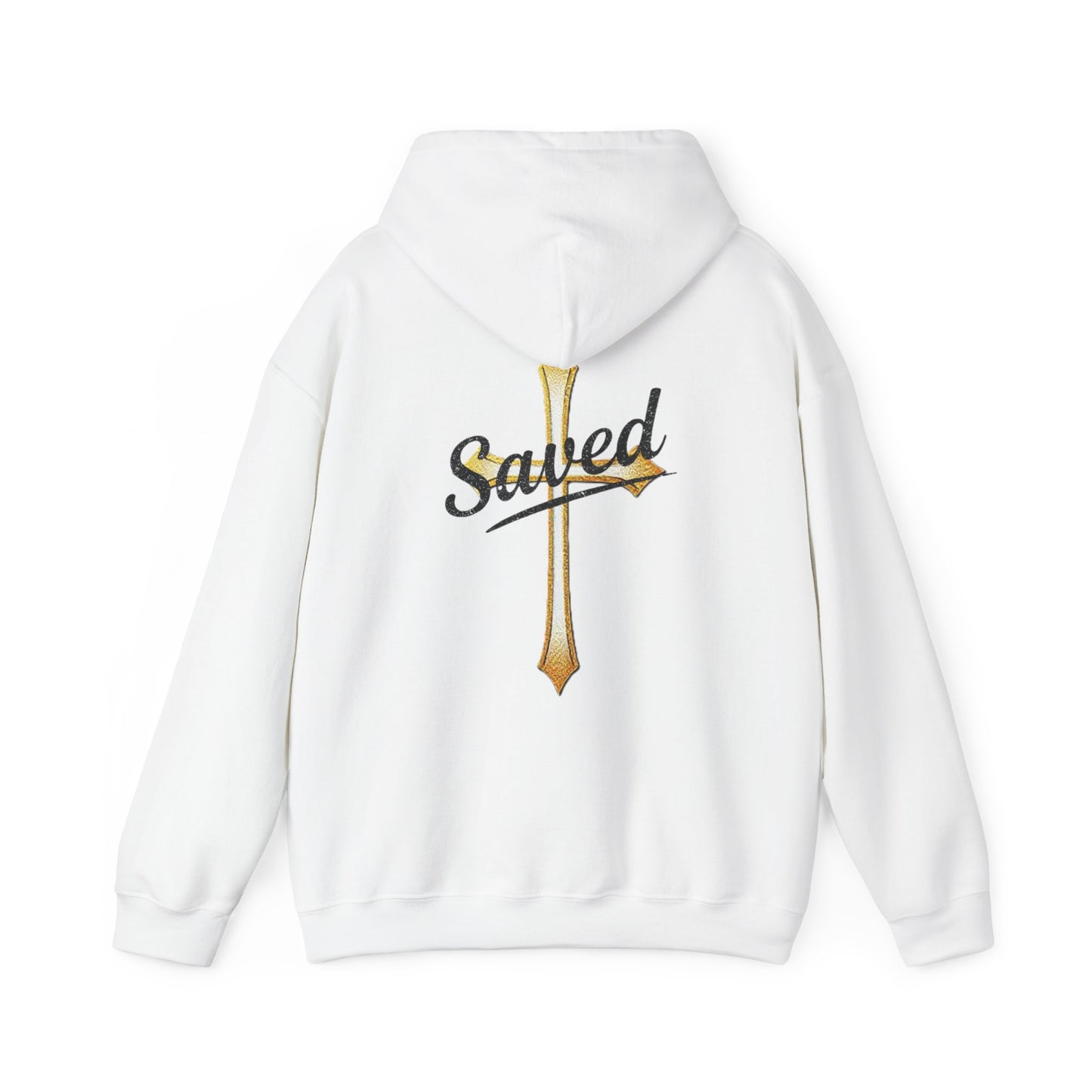 Saved Men’s Hoodie – Christian Faith Hoodie with Cross & John 3:16