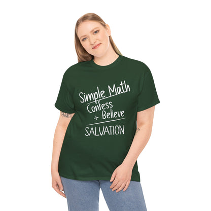 Simple Math of Salvation Women’s Christian T-Shirt (White Chalk)