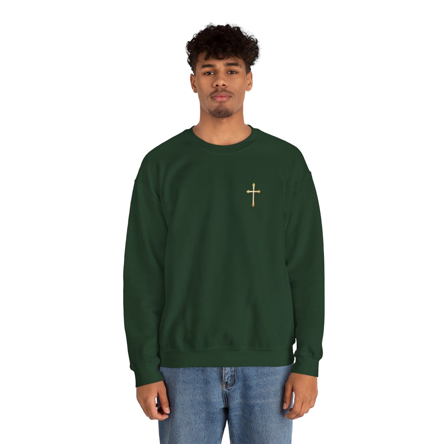 Elegant Gold Cross Men's Sweatshirt