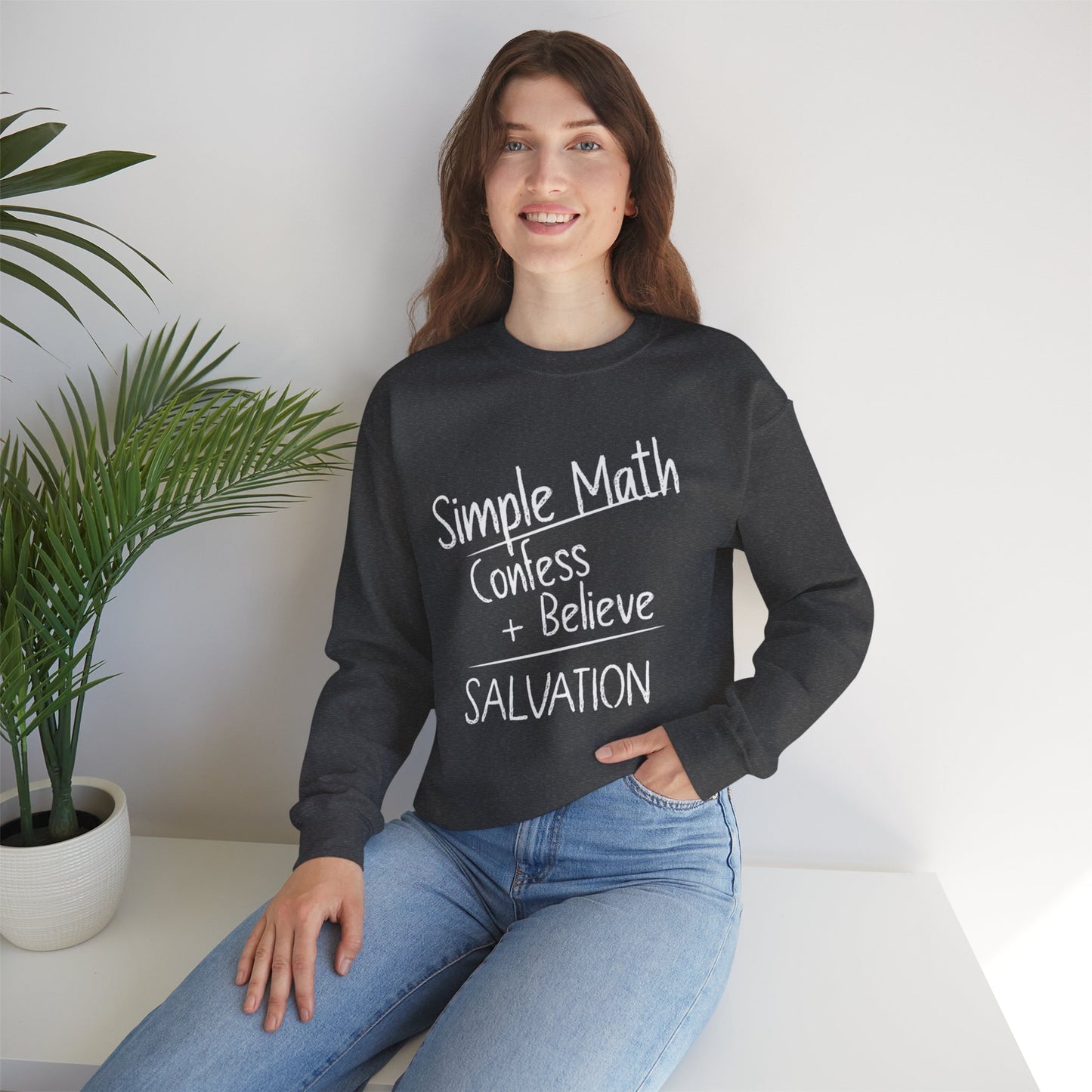Simple Math Women’s Sweatshirt – Faith Pullover (White Chalk)