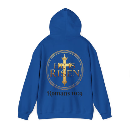 He Is Risen Christian Hoodie – Men’s Bold Faith Streetwear (Dark Lettering)