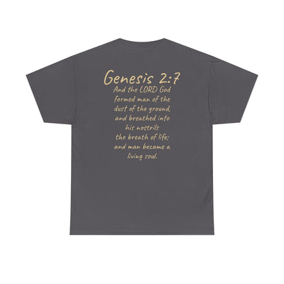 Formed from the Dust | Men’s Christian T-Shirt with Genesis 2:7 (Light Lettering)